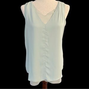 ROSE & OLIVE | Pale Mint Green Blouse Medium Sheer Bottom Layer